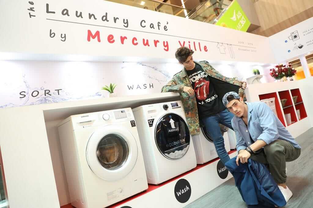 ภาพเครื่องซักผ้าในงาน The Laundry Café by Mercury Ville